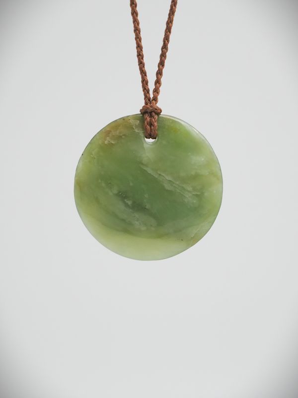 Moko Pounamu Porohita (Disc) NZ Genuine Inanga Greenstone - Wairoto