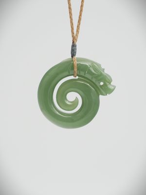 Moko Pounamu Year of the Dragon Koropepe NZ Genuine Inanga Greenstone - Otapiri