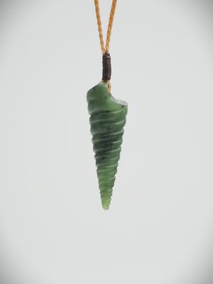 Moko Pounamu Seashell NZ Genuine Kawakawa Greenstone - Mokoreta