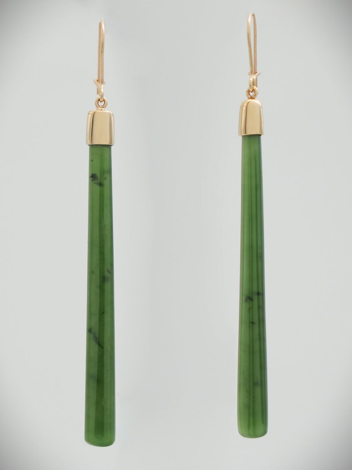 Moko Pounamu NZ Kahurangi Greenstone & 9ct Gold Earrings 11371