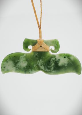 Moko Pounamu Whales Tail NZ Genuine Kahotea Greenstone - Waimahaka