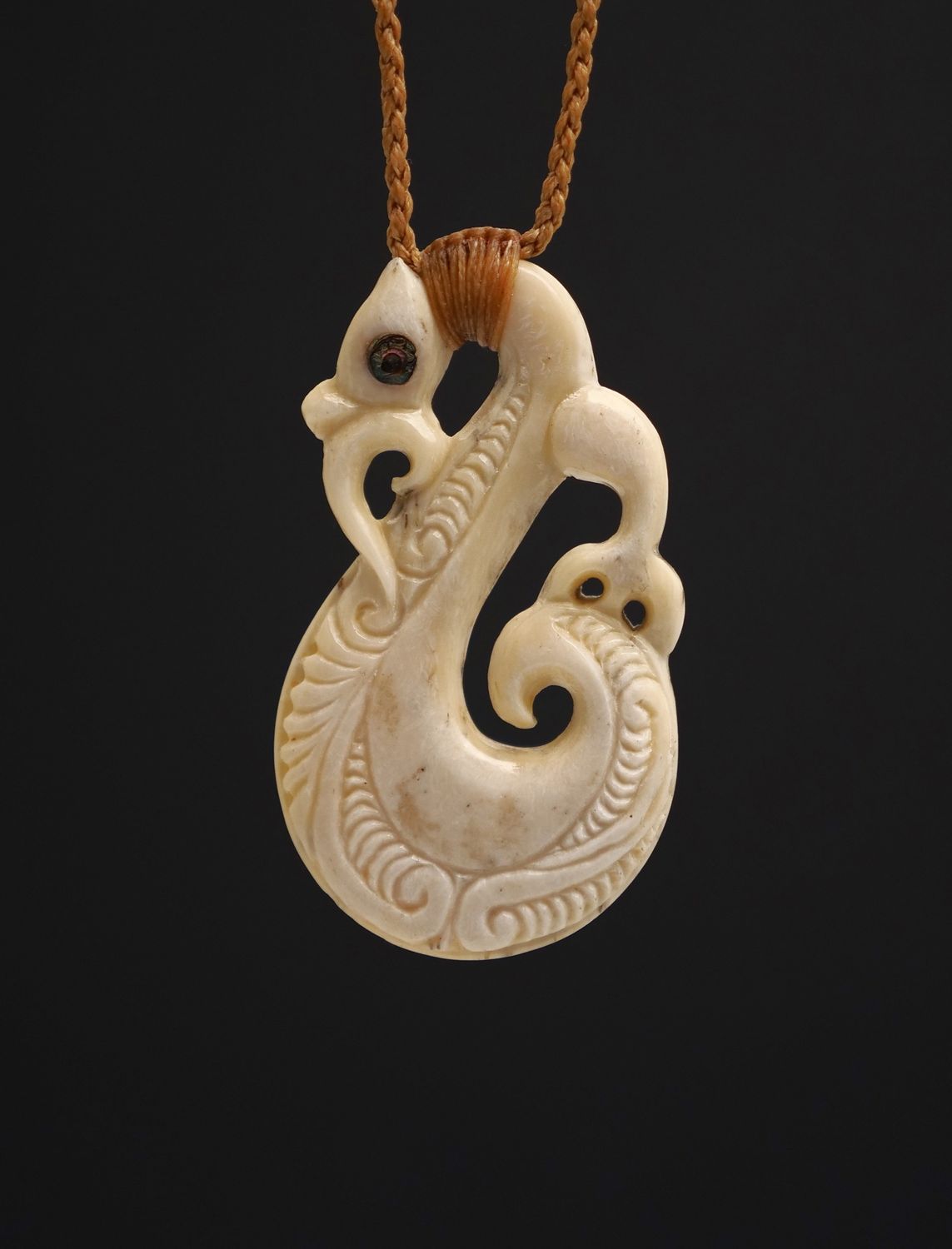 Moko Pounamu Manaia Genuine Whale Bone Carving - Waipahi