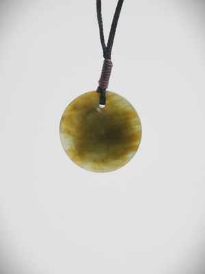 Moko Pounamu Porohita (Disc) NZ Genuine Inanga Greenstone - kawatiri