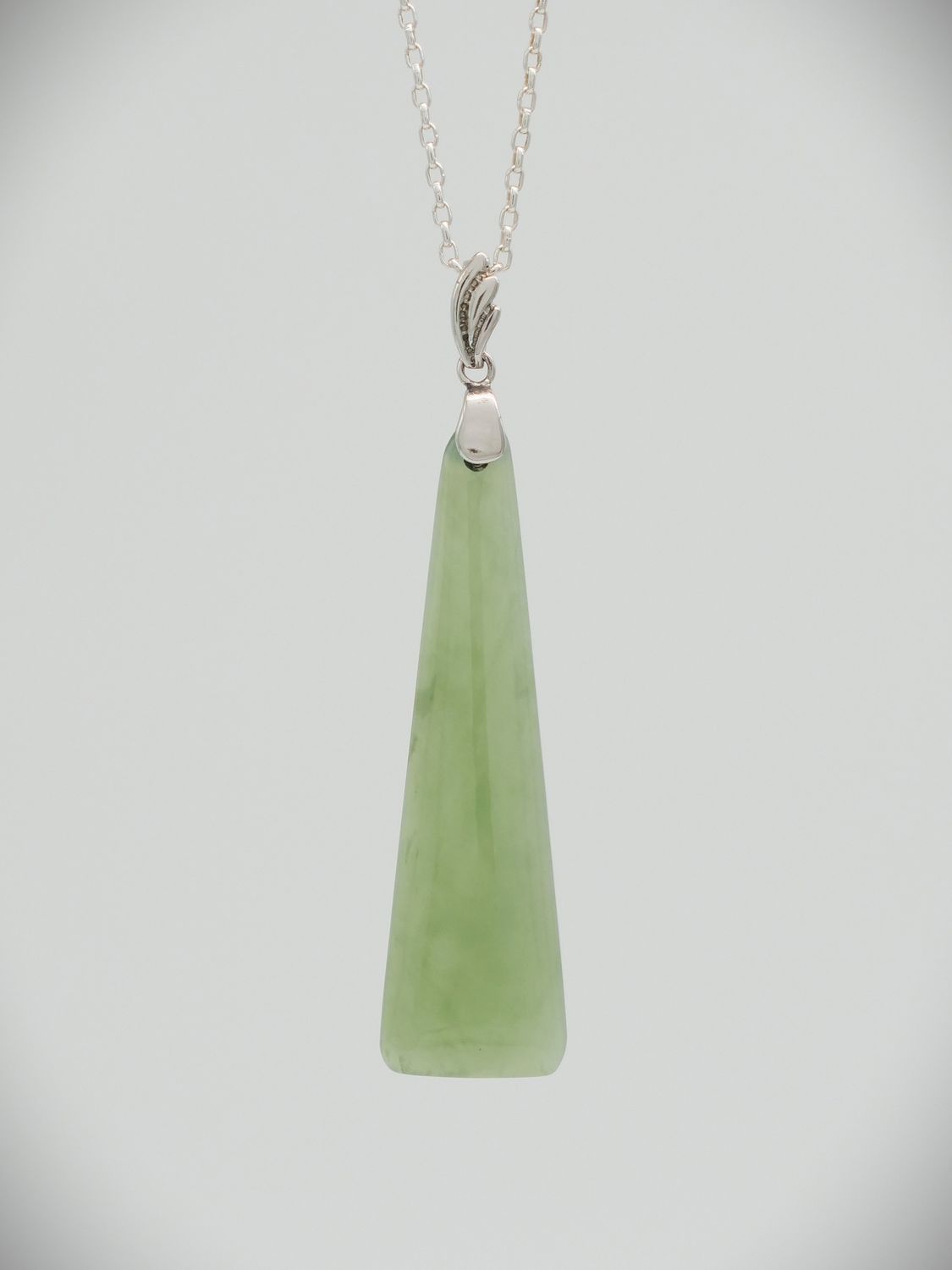 Moko Pounamu Kuru (Drop) NZ Genuine Inanga Greenstone & Sterling Silver - Tahakopa