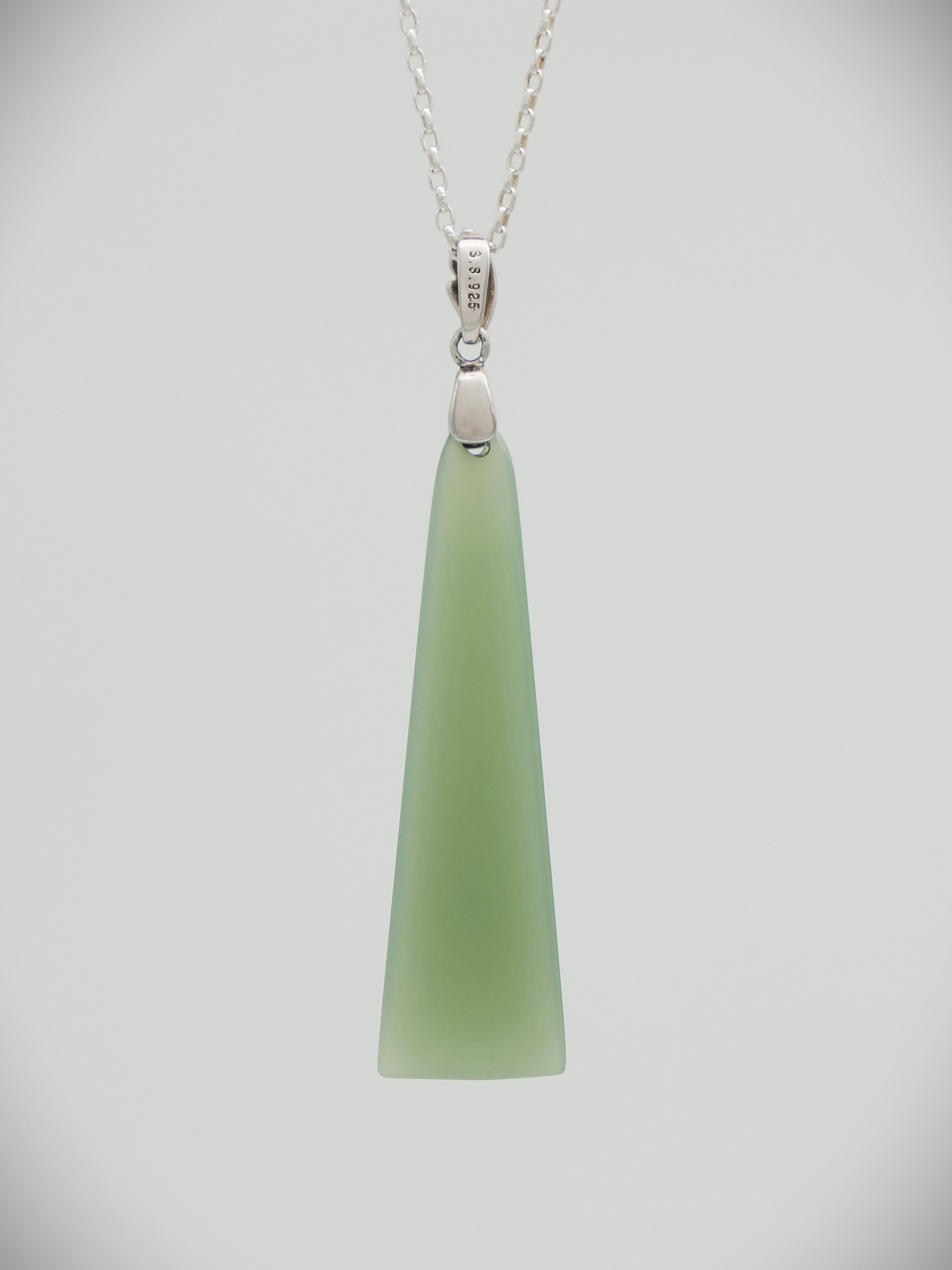 Moko Pounamu Kuru (Drop) NZ Genuine Inanga Greenstone & Sterling Silver - Kaiwera