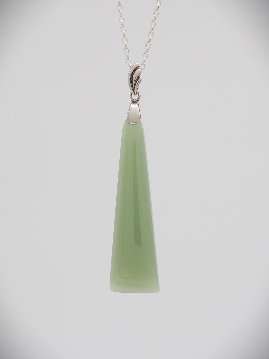 Moko Pounamu Kuru (Drop) NZ Genuine Inanga Greenstone & Sterling Silver - Kaiwera