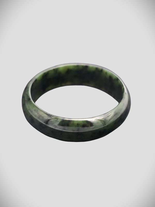 Moko Pounamu Solid Bangle NZ Genuine  Kawakawa Greenstone  - Otaraia