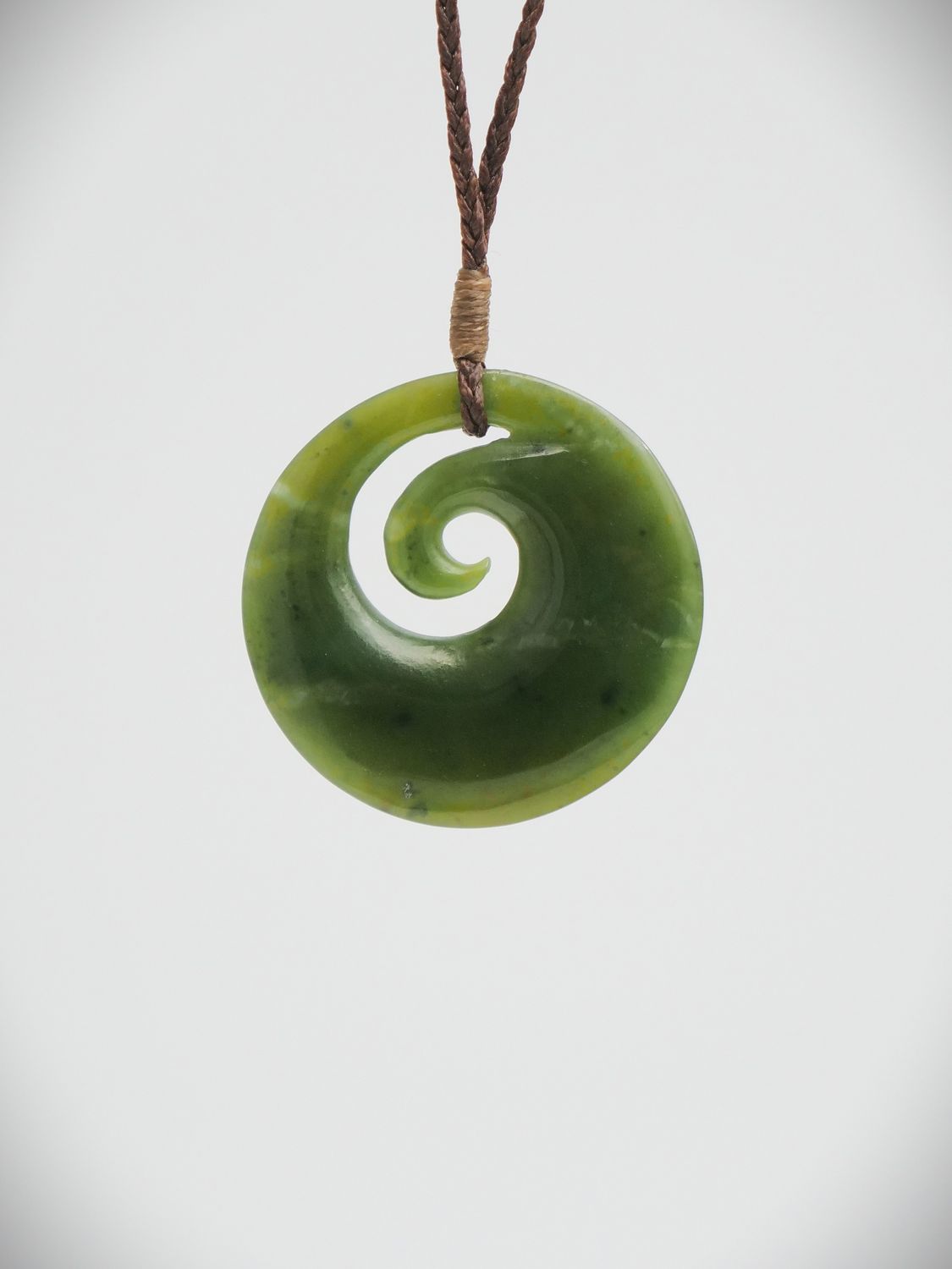 Moko Pounamu Koru NZ Genuine Kawakawa Greenstone - Makarewa