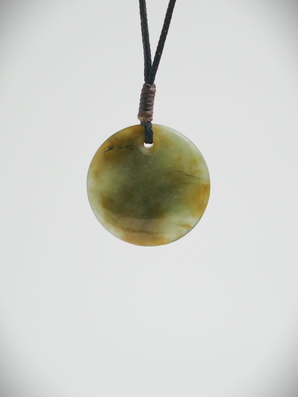 Moko Pounamu Porohita (Disc) NZ Genuine Inanga Greenstone - Waipahi