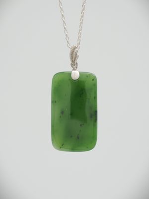 Moko Pounamu Kuru (Drop) NZ Genuine Kahurangi Greenstone & Sterling Silver - Tuturau