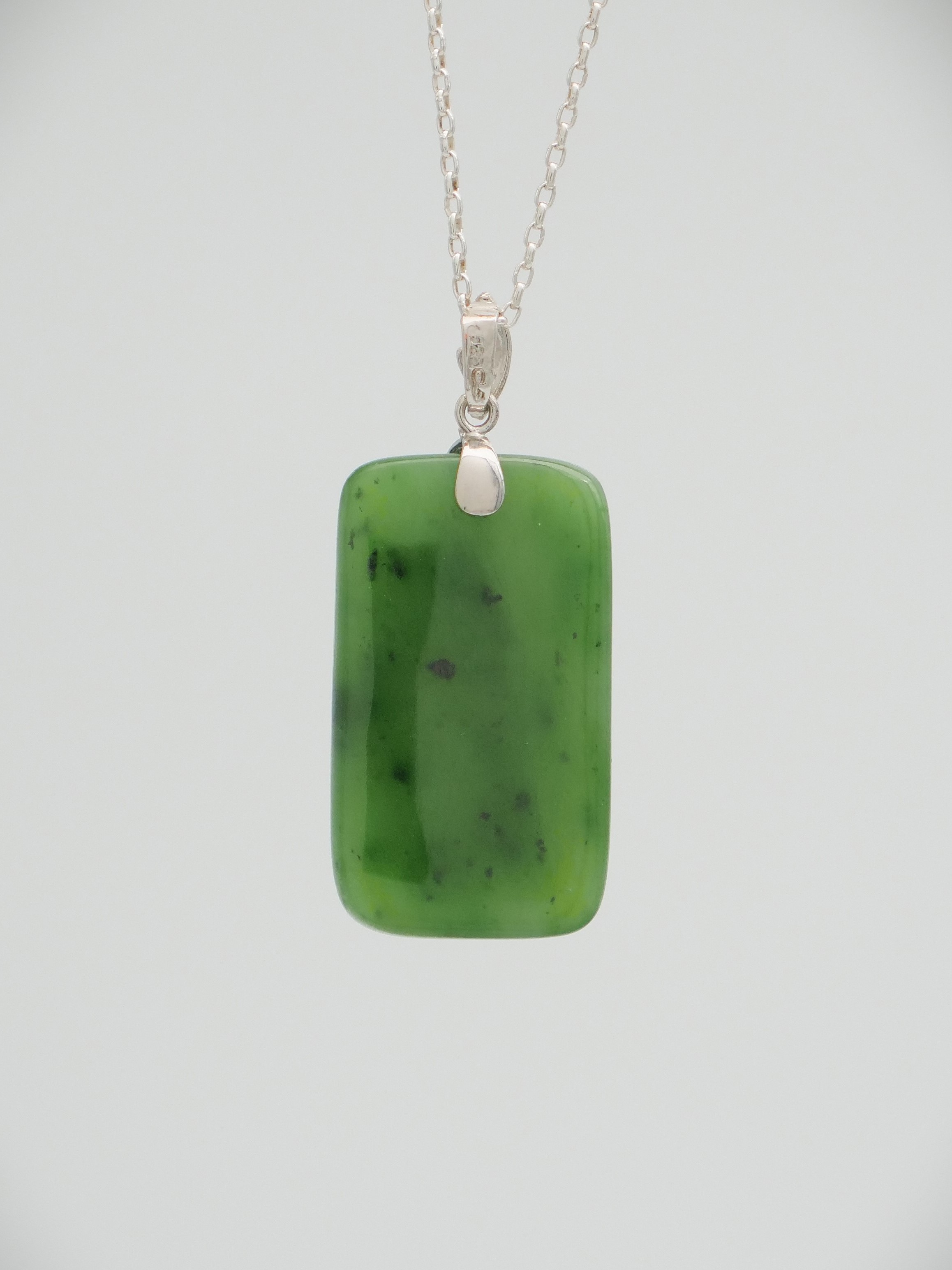 Moko Pounamu Kuru (Drop) NZ Genuine Kahurangi Greenstone & Sterling Silver - Tuturau