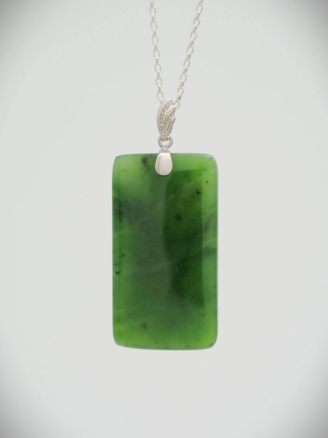 Moko Pounamu Kuru (Drop) NZ Genuine Kahurangi Greenstone & Sterling Silver - Wharetoa