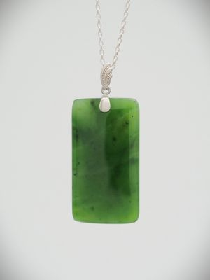 Moko Pounamu Kuru (Drop) NZ Genuine Kahurangi Greenstone & Sterling Silver - Wharetoa