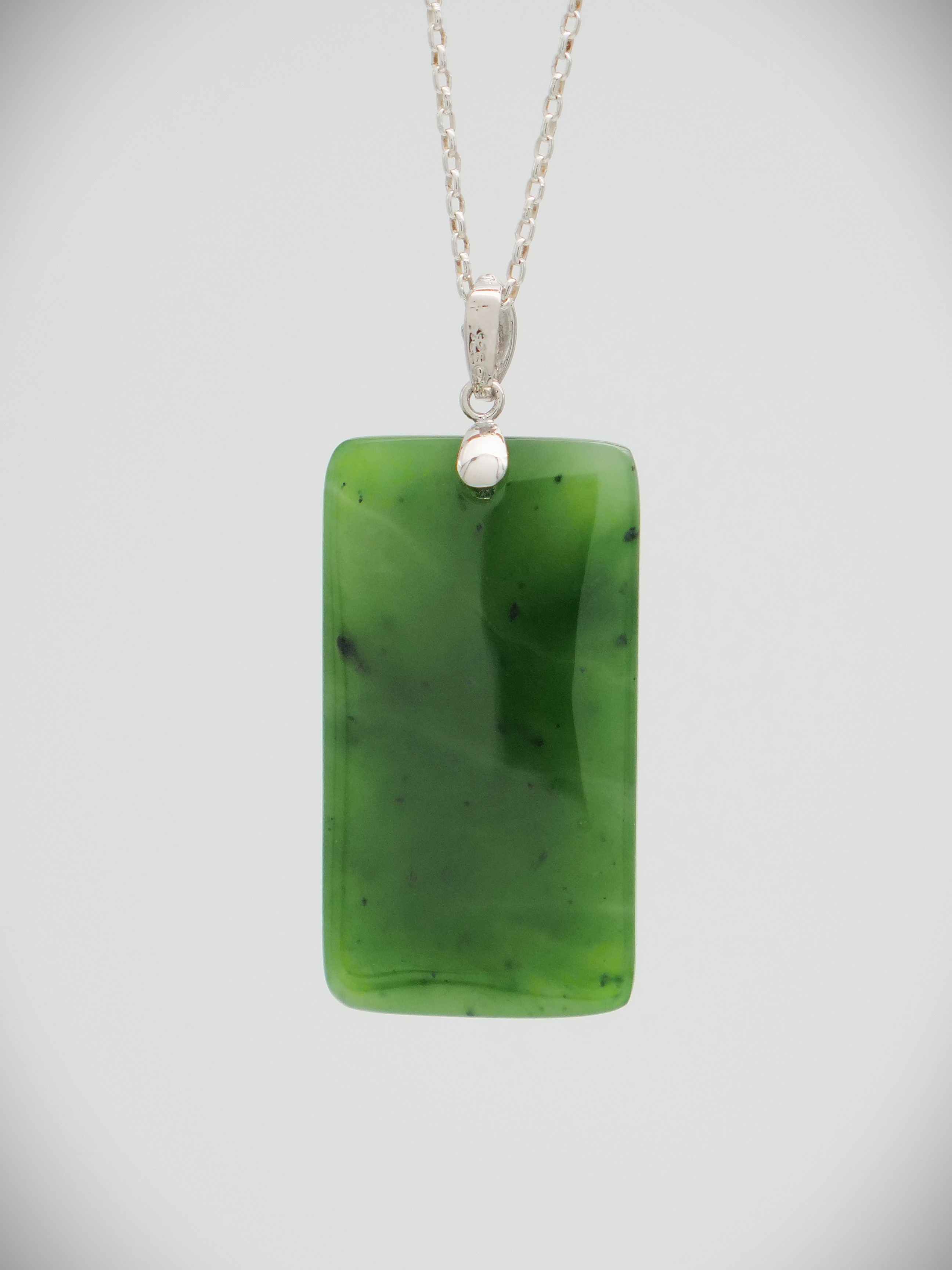 Moko Pounamu Kuru (Drop) NZ Genuine Kahurangi Greenstone & Sterling Silver - Wharetoa