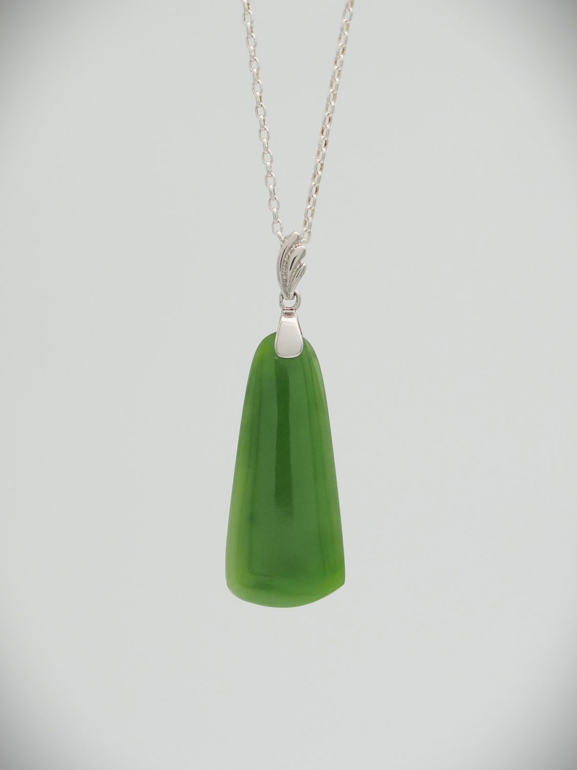 Moko Pounamu Kuru (Drop) NZ Genuine Kahurangi Greenstone & Sterling Silver - Mokoreta