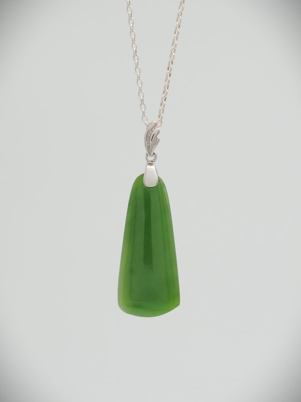 Moko Pounamu Kuru (Drop) NZ Genuine Kahurangi Greenstone & Sterling Silver - Mokoreta