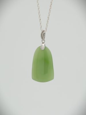 Moko Pounamu Kuru (Drop) NZ Genuine Inanga Greenstone & Sterling Silver - Waikaka