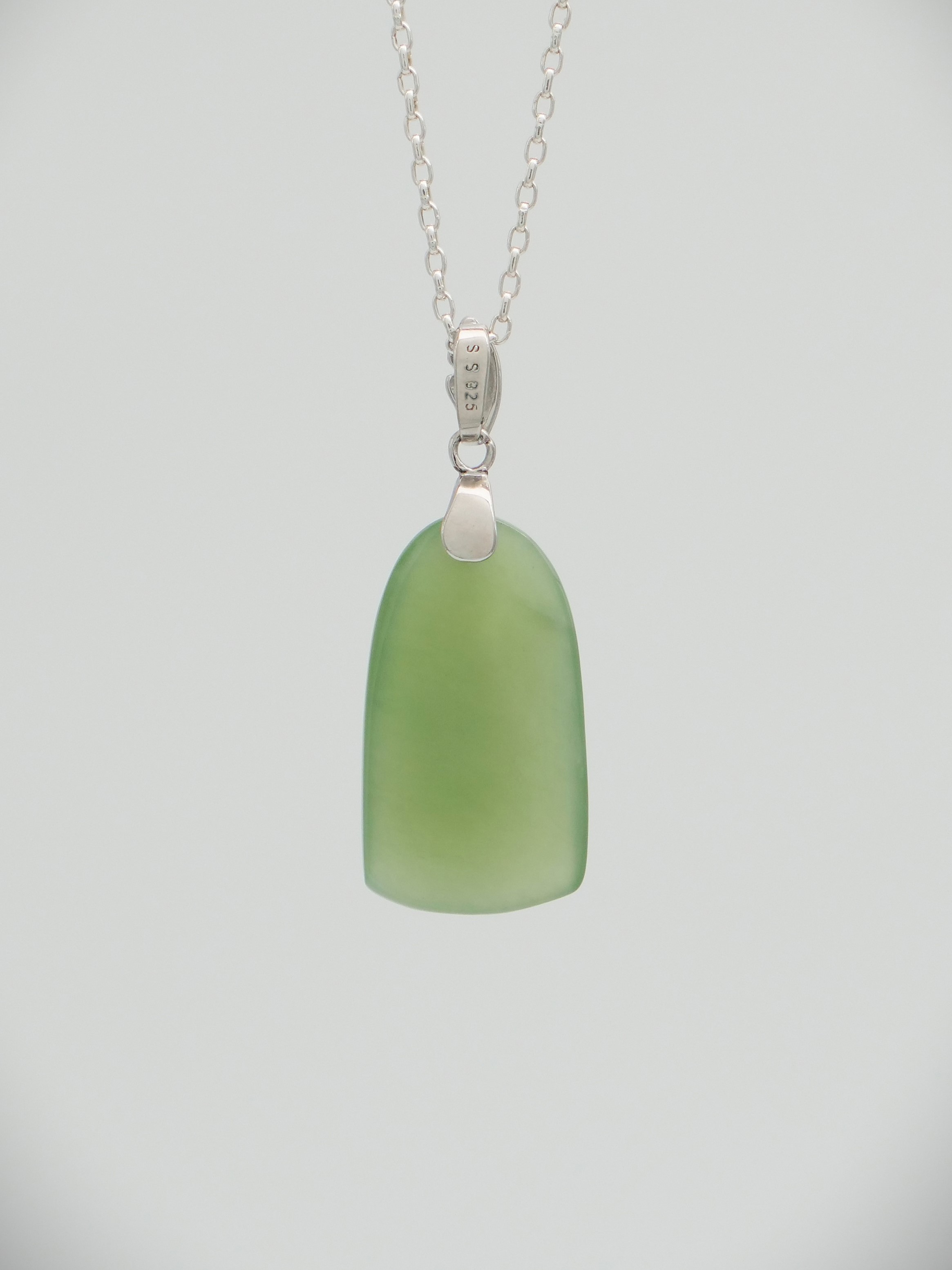 Moko Pounamu Kuru (Drop) NZ Genuine Inanga Greenstone & Sterling Silver - Otama