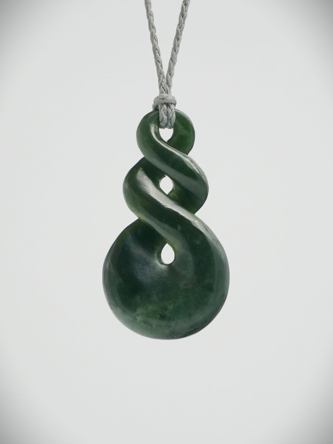 Moko Pounamu Double Pikorua (Twist) NZ Genuine Kawakawa Greenstone - Patearoa