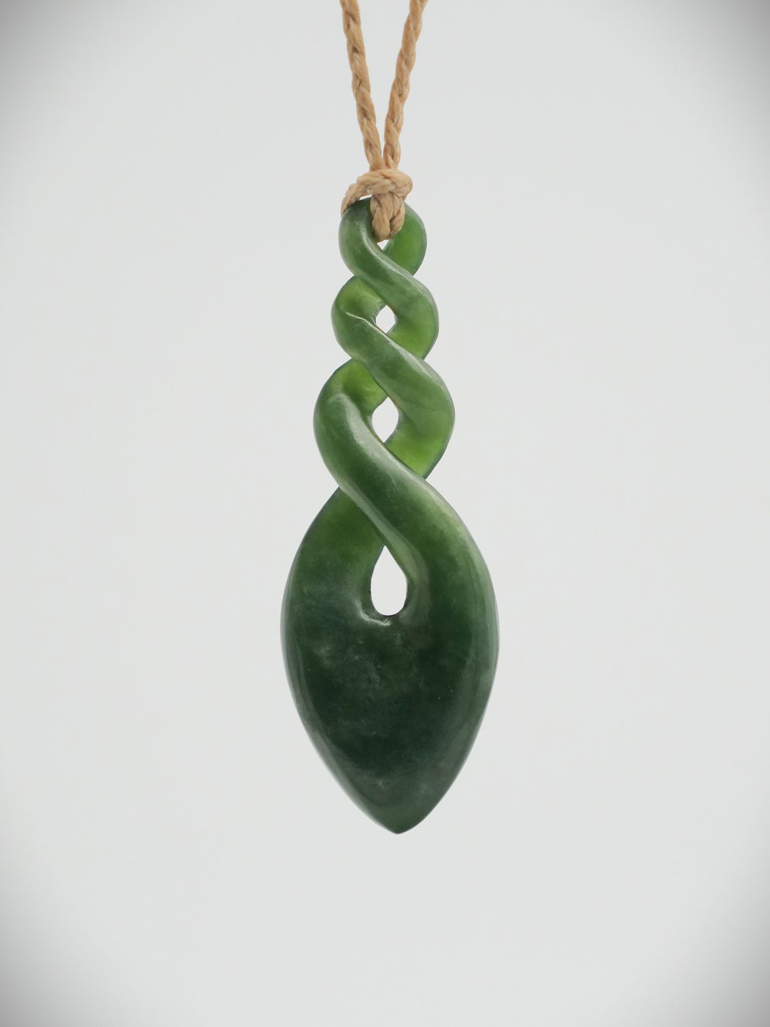 Moko Pounamu Triple Pikorua (Twist) NZ Genuine Kawakawa Greenstone - Omakau