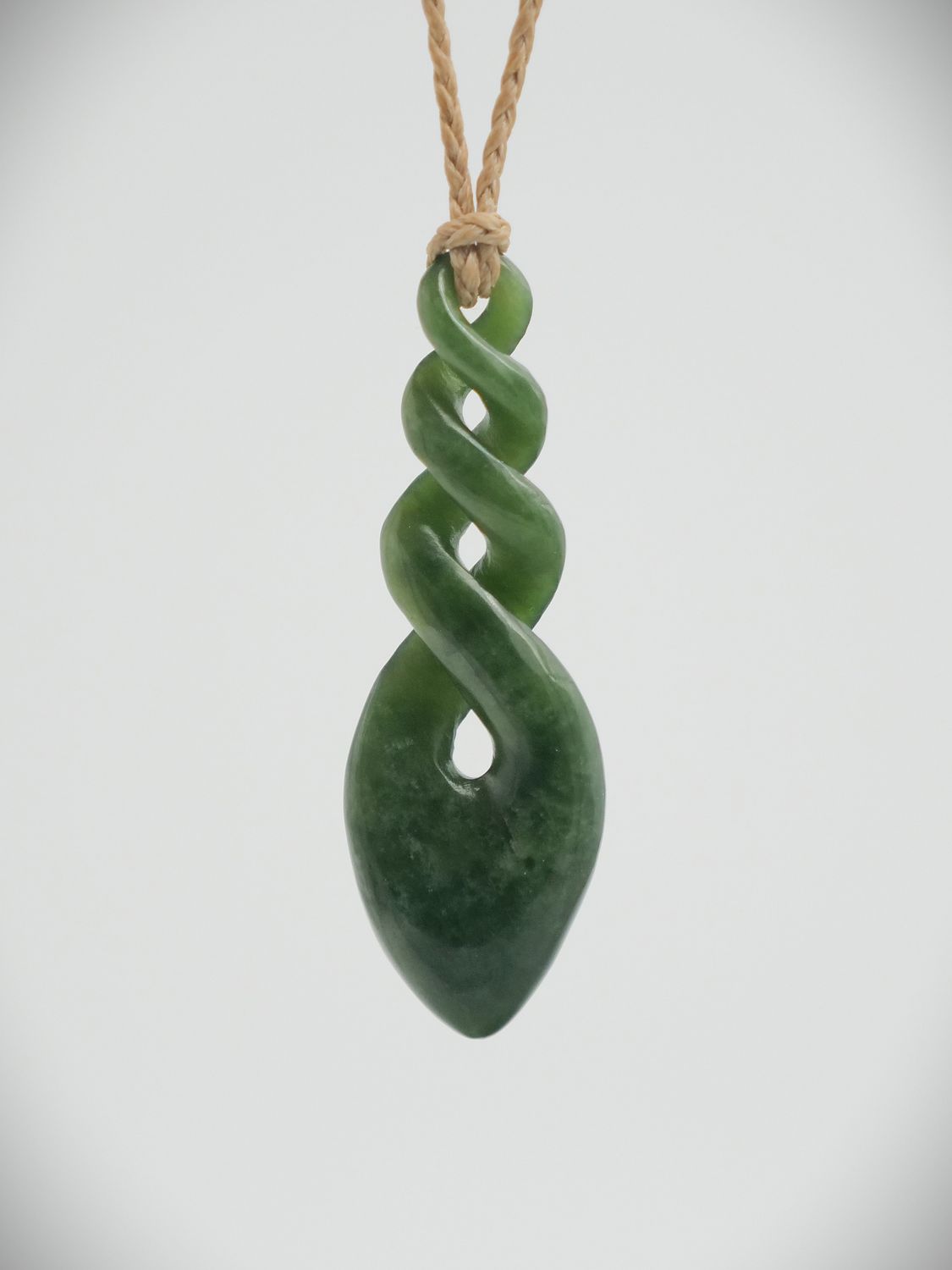 Moko Pounamu Triple Pikorua (Twist) NZ Genuine Kawakawa Greenstone - Matangi
