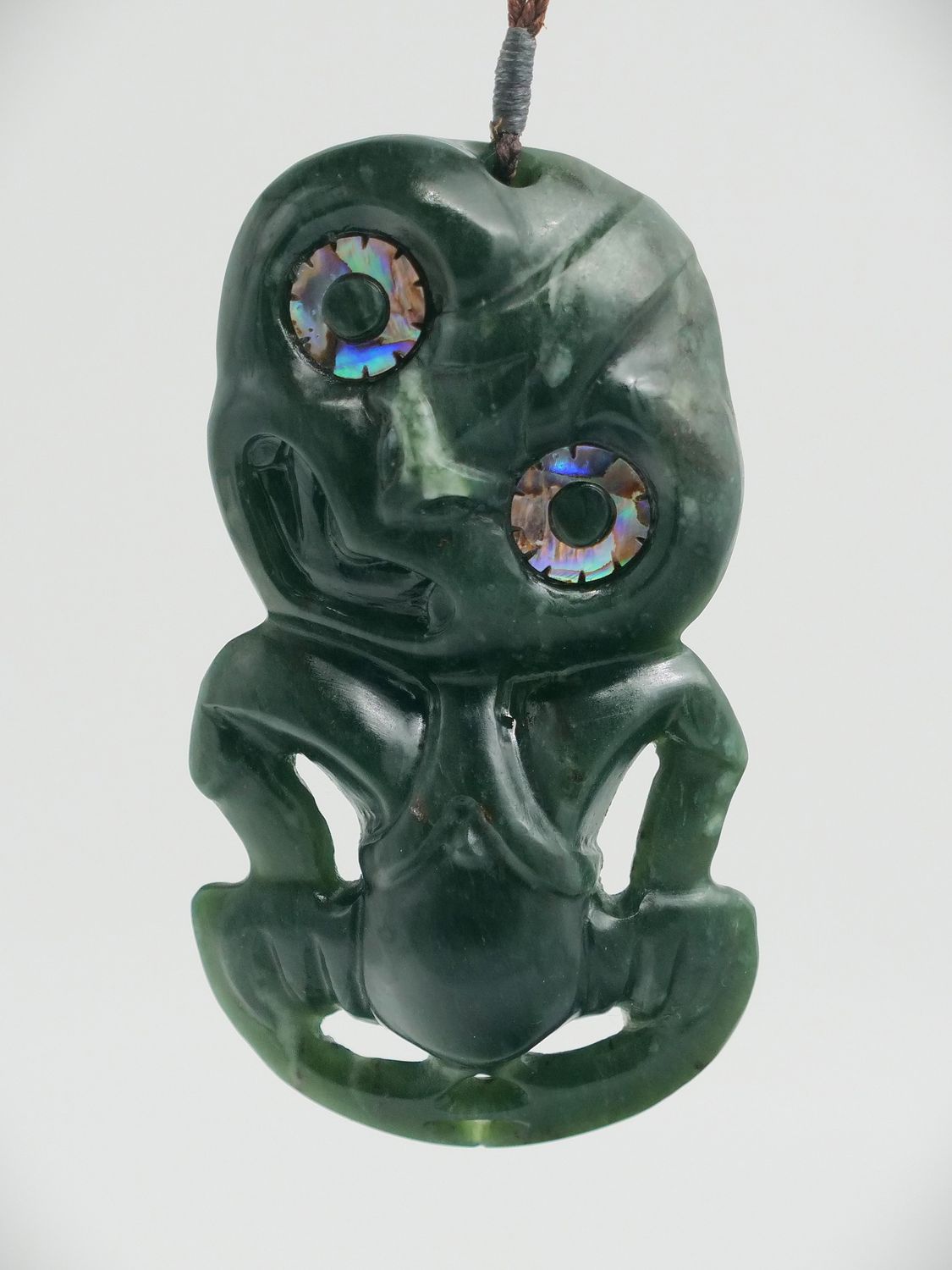 Moko Pounamu Hei Tiki NZ Genuine Tangiwai Greenstone - Kaikorai