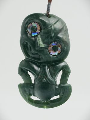 Moko Pounamu Hei Tiki NZ Genuine Tangiwai Greenstone - Kaikorai