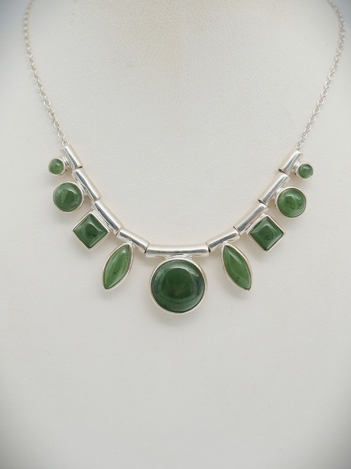 Moko Pounamu Designer Greenstone and Sterling Silver  Pendant