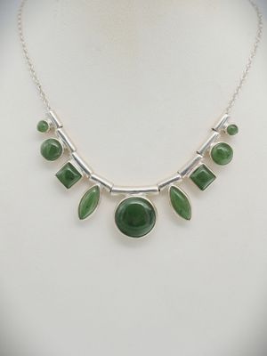Moko Pounamu Designer Greenstone and Sterling Silver  Pendant