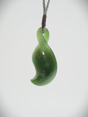 Moko Pounamu Single Pikorua (Twist) NZ Genuine Kahurangi Flower Greenstone - Waimatuku