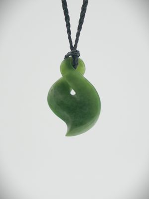 Moko Pounamu Single Pikorua (Twist) NZ Genuine Auhunga Greenstone - Orokonui