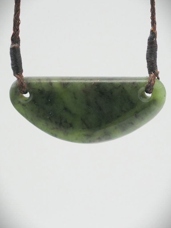 Moko Pounamu Breastplate NZ Genuine Totoweka Greenstone - Pukehiki