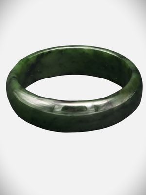 Moko Pounamu Solid Bangle NZ Genuine  Kawakawa Greenstone  - Waikouaiti