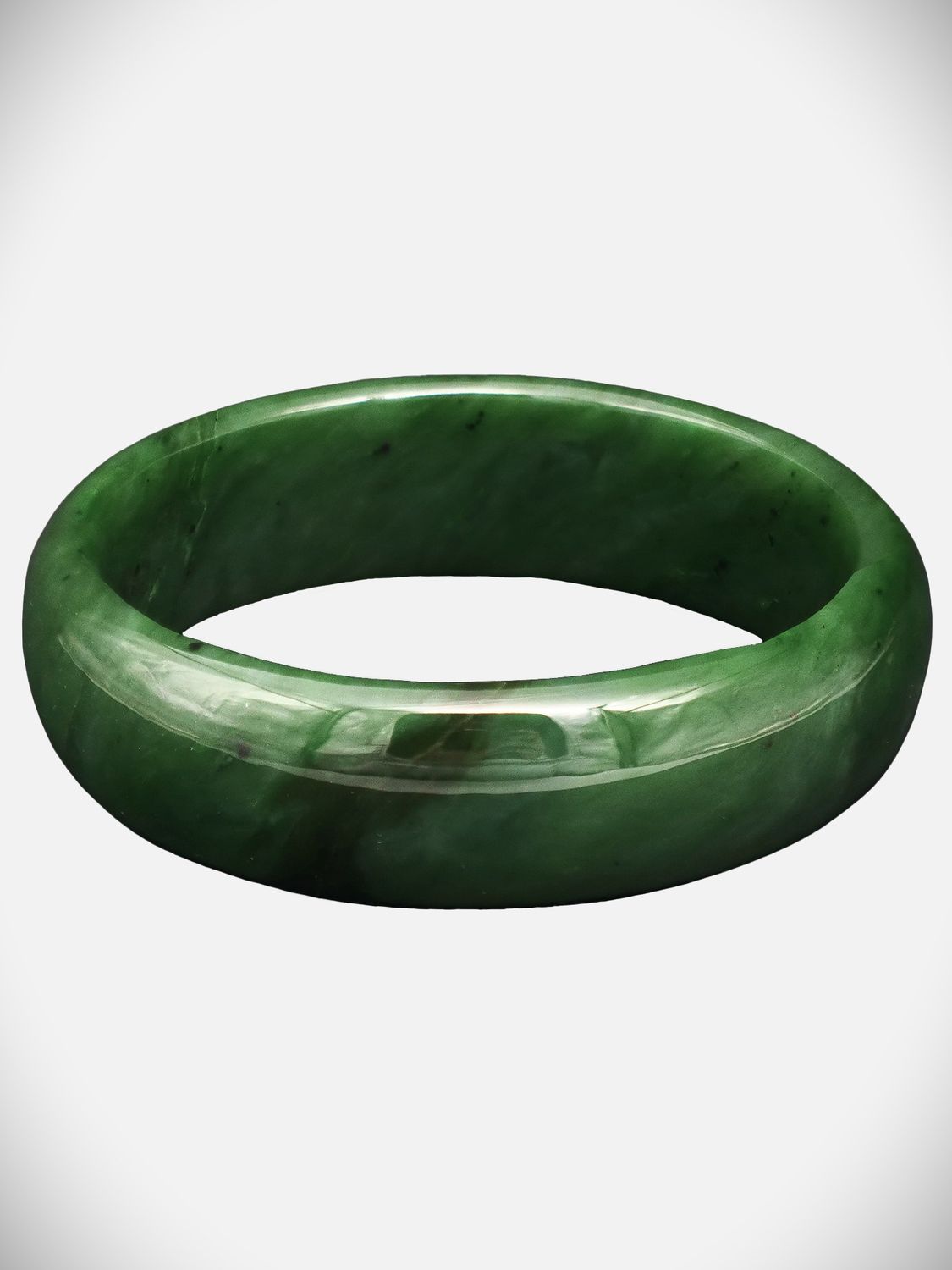 Moko Pounamu Solid Bangle NZ Genuine  Kawakawa Greenstone  - Oturehua