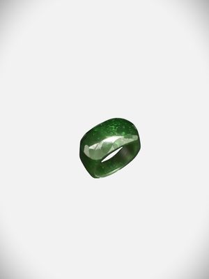 Moko Pounamu Faceted Ring NZ Genuine Kawakawa Greenstone