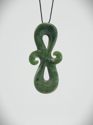 Moko Pounamu  Contemporary Design NZ Genuine Marsden Flower Greenstone - Maraeweka