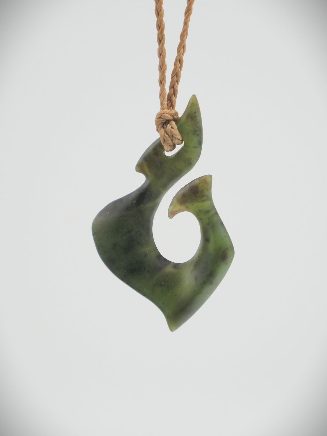 Moko Pounamu Hei Matau (Hook) NZ Genuine Totoweka Greenstone - Waitaki