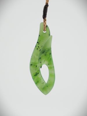 Moko Pounamu Hei Matau (Hook) NZ Genuine  Kahurangi Greenstone - Kurow