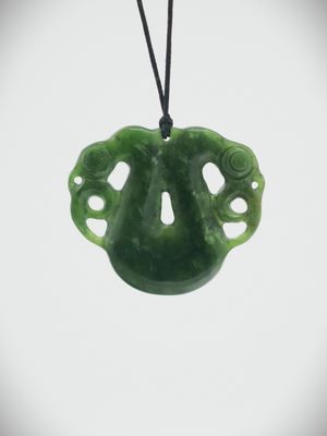 Moko Pounamu Peka Peka NZ Genuine Kawakawa Greenstone - Tokarahi