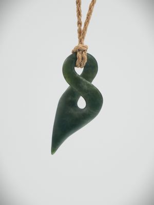 Moko Pounamu Contemporary single Pikorua NZ Genuine Kawakawa  Greenstone - Awamoa