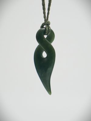 Moko Pounamu Contemporary single Pikorua NZ Genuine Kawakawa  Greenstone - Hakataramea