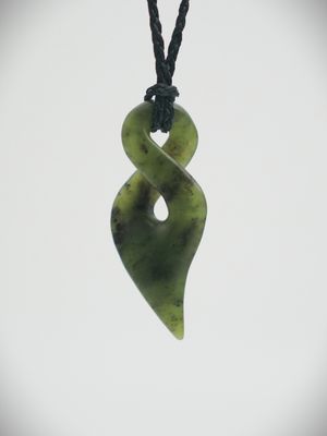 Moko Pounamu Single Pikorua NZ Genuine Totoweka Greenstone - Papakaio