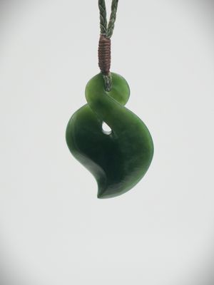 Moko Pounamu Single Pikorua NZ Genuine Kawakawa Greenstone - Awamoko