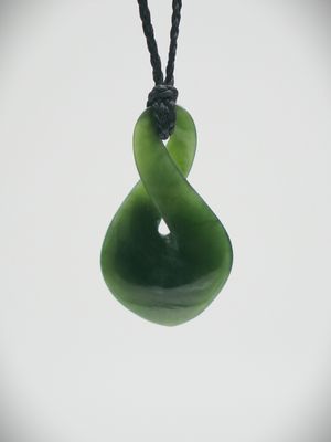 Moko Pounamu Single Pikorua (Twist) NZ Genuine Kawakawa Greenstone - Otematata