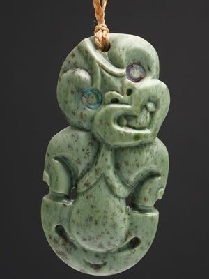 Moko Pounamu Hei Tiki NZ Genuine Auhunga Kokopu Greenstone - Otekaieke