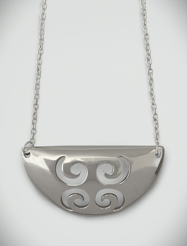Moko Pounamu - I AM HOPE Sterling Silver Breast Plate Pendant 11963