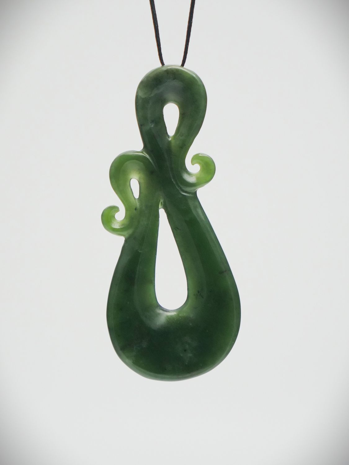 Moko Pounamu  Contemporary Design NZ Genuine Kawakawa Greenstone - Kakanui