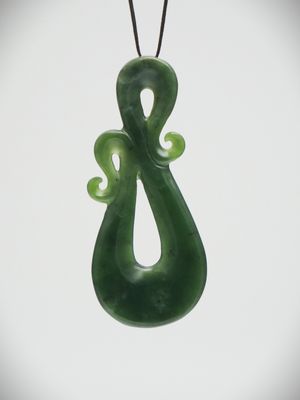 Moko Pounamu  Contemporary Design NZ Genuine Kawakawa Greenstone - Kakanui