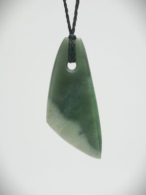 Moko Pounamu Toki NZ Genuine Inanga Flower Greenstone- Waimate