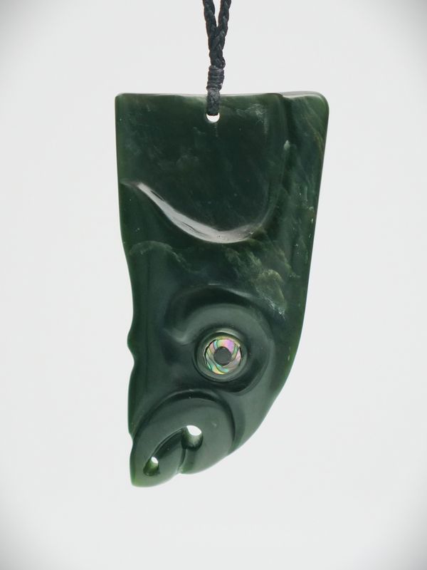 Moko Pounamu Rei Niho NZ Genuine Kawakawa Greenstone - Waikaia